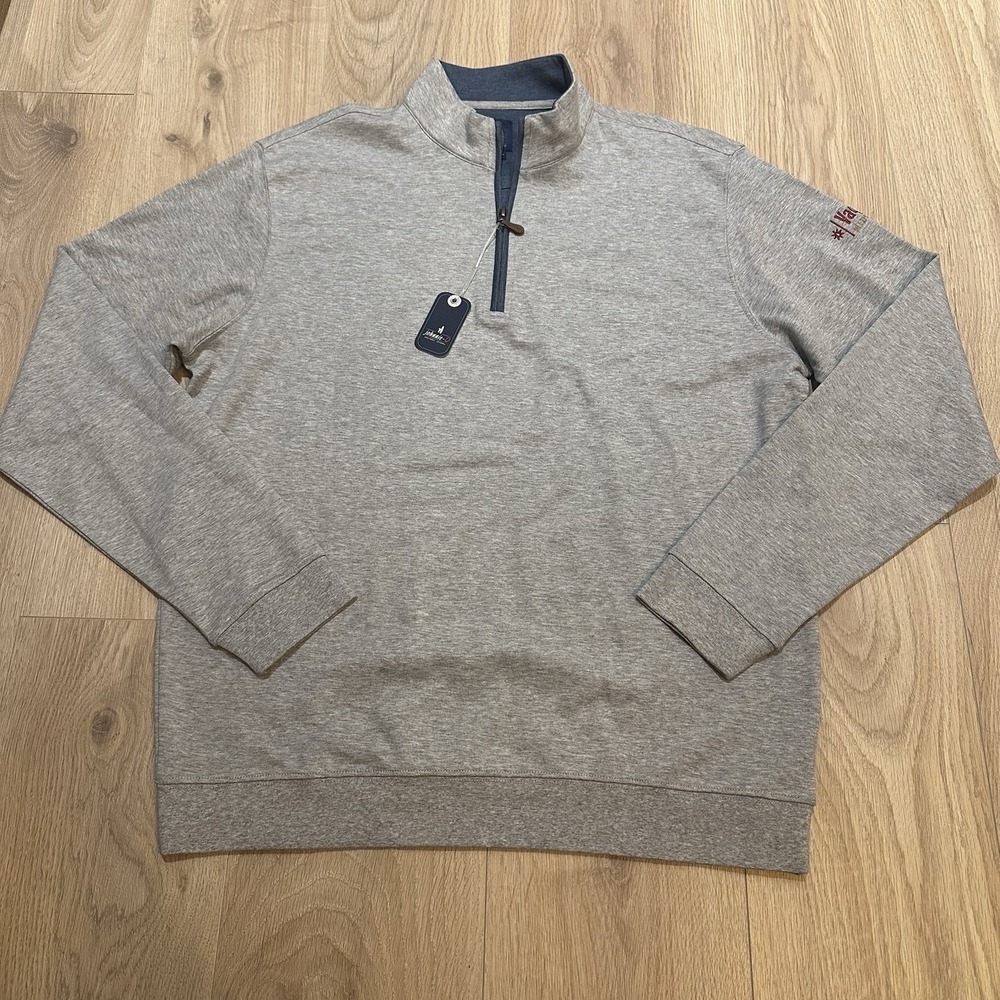 NWT Sully 1/4 Zip Pullover johnnie-O Mens Light Gray‎ Logo Preppy Golf